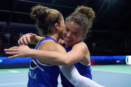 Jasmine Paolini and Sara Errani of Team Italy