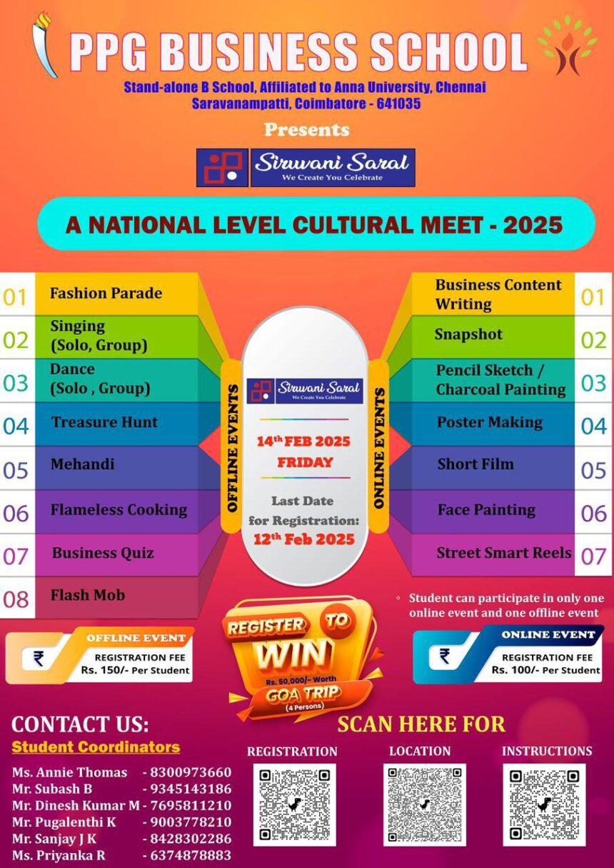 PPG Business School National Level Cultural Meet 2025