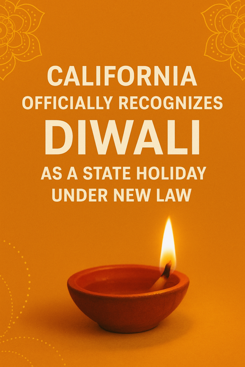 California Diwali holiday Announcement