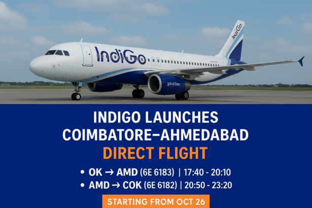Indigo-Launched- flight-for-Coimatore-to-Ahmedabad-Oct-26
