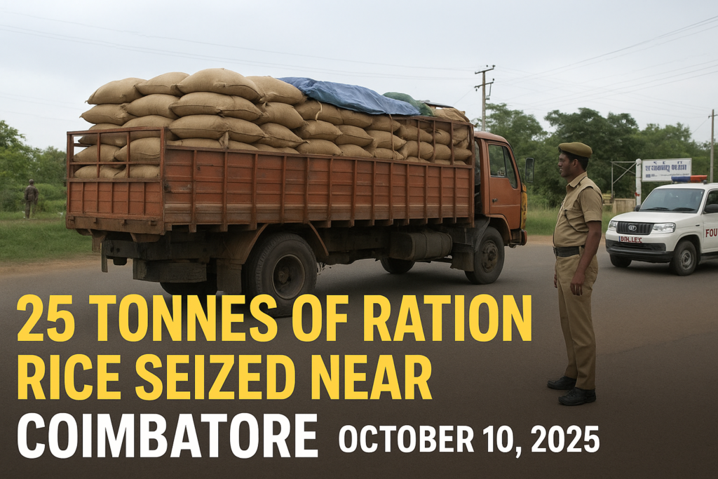 25 Tonnes of Ration Rice Seized Near Coimbatore | Oct 10-2025
