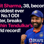 Rohit Sharma celebrates after becoming ICC No.1 ODI batter, breaking Sachin Tendulkar’s record