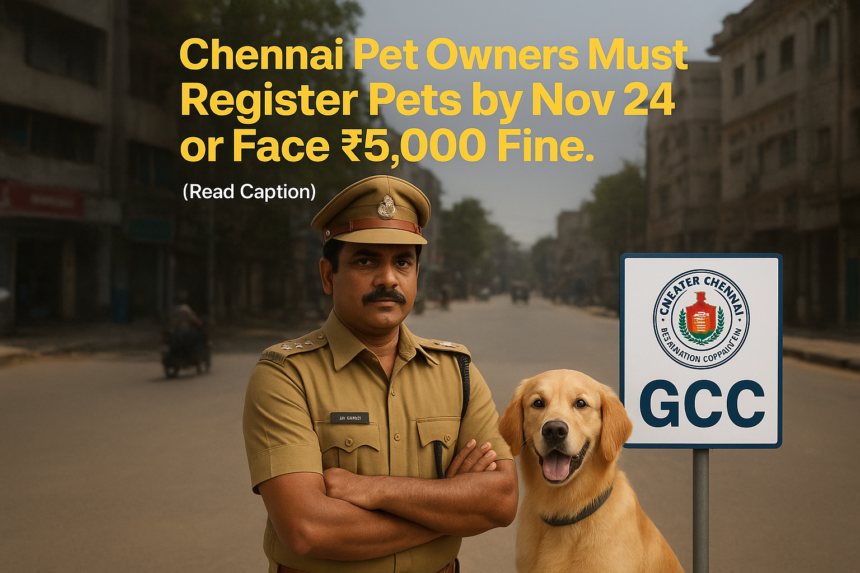Police and civic officials in Chennai guiding residents to register their pets before the November 24 deadline under the Greater Chennai Corporation’s pet registration rule