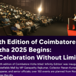 The 18th edition of Coimbatore Vizha 2025 inaugurated at Codissia, featuring a packed audience and cultural celebration.