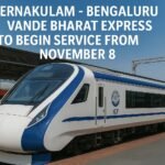 Vande Bharat Express train at Ernakulam station ready for service to Bengaluru