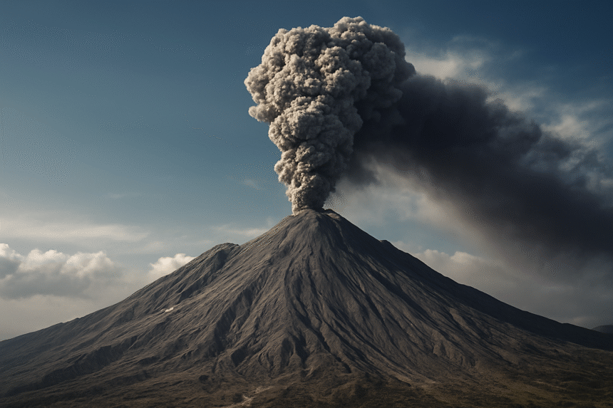 Ash cloud rising from Ethiopia’s Hayli Gubbi volcano during eruption