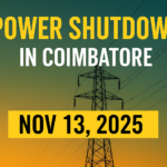 Electricity tower during power maintenance shutdown in Coimbatore