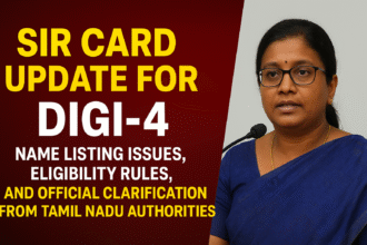 Tamil Nadu official explaining SIR card Digi-4 update and name listing clarification