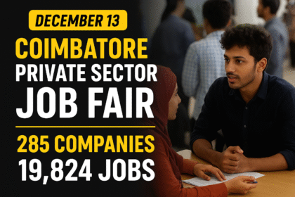 Youth attending the Coimbatore Private Sector Job Fair on December 13
