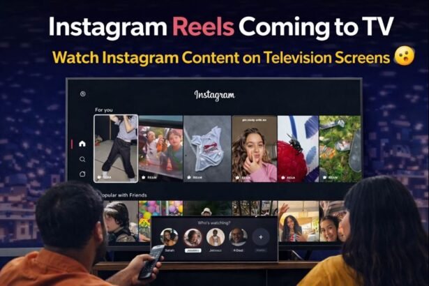 Instagram Reels on TV showing reels interface displayed on a smart television screen