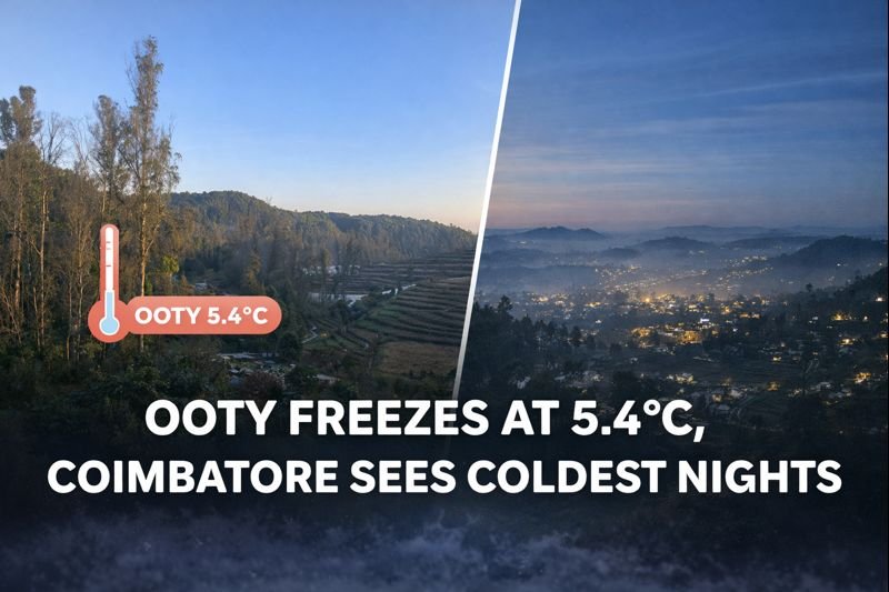 Ooty records 5.4°C temperature while Coimbatore experiences cold nights