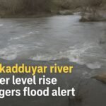 Rising water level in Palikadduyar river following heavy rainfall in upstream areas