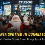 Santa Spotted in Coimbatore spreading Christmas cheer during Crusoe festive street event with free goodies