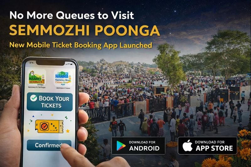 Crowd at Semmozhi Poonga as new ticket booking app eliminates long queues for visitors