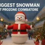 South’s Biggest Snowman unveiled at Prozone Mall Coimbatore during the grand Christmas carnival with snowfall and festive lights