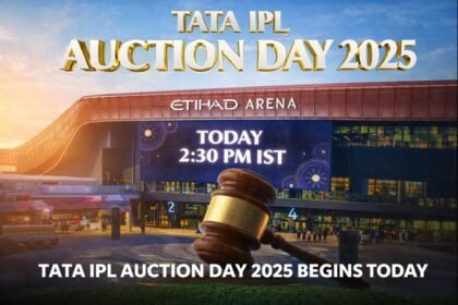 TATA IPL Auction Day 2025 underway at Etihad Arena with teams bidding for top players