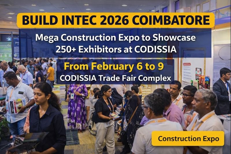 Build Intec 2026 Coimbatore showcasing construction materials and technology at CODISSIA Trade Fair Complex