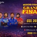 CCL 2026 Grand Final Coimbatore featuring celebrity cricketers at SNR Grounds Nava India