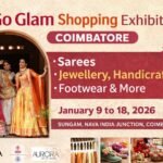 Go Glam Shopping Exhibition Coimbatore featuring sarees, jewellery, handicrafts, footwear and lifestyle products