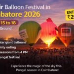 Hot Air Balloon Festival in Coimbatore showcasing colorful balloons at Vellalore grounds during Pongal season