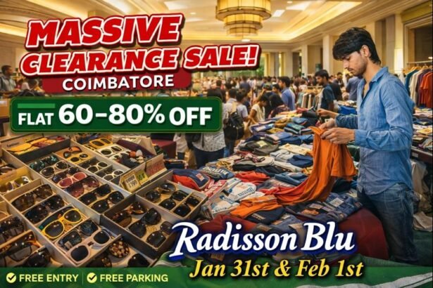 Massive clearance sale in Coimbatore at Radisson Blu Hotel with flat 60 to 80 percent discounts