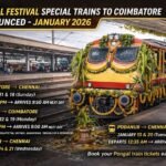 Pongal festival special trains to Coimbatore decorated for festive travel in Tamil Nadu