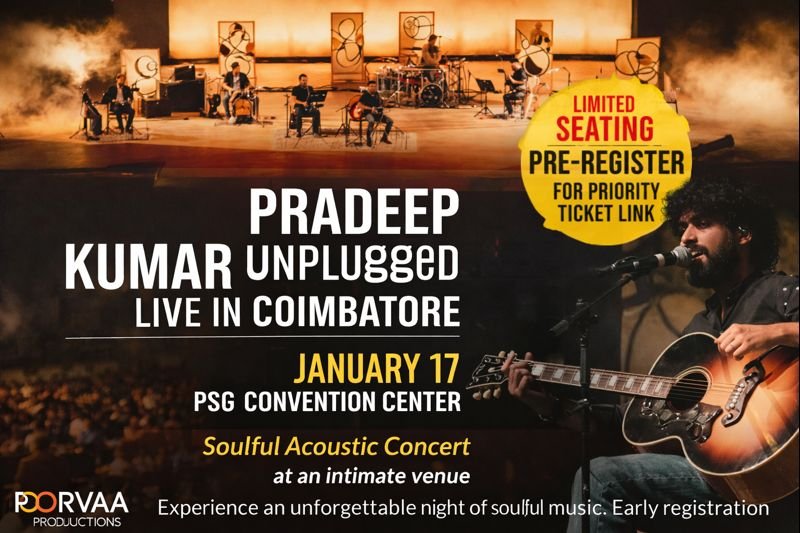 Pradeep Kumar performing unplugged live in Coimbatore at PSG Convention Center on January 17