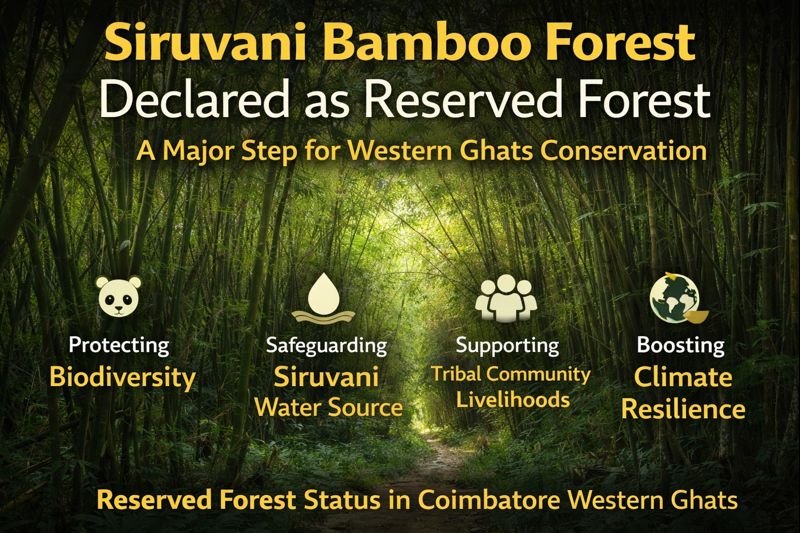 Siruvani bamboo forest reserved forest area in Coimbatore Western Ghats