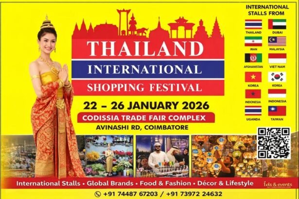 Thailand International Shopping Festival Coimbatore 2026 shopping stalls at Codissia Trade Fair Complex