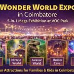 Wonder World Expo in Coimbatore featuring 5-in-1 themed attractions at VOC Park