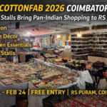 Cottonfab 2026 Coimbatore exhibition showcasing unique collections, décor items, fashion wear, kitchen essentials and lifestyle products at RS Puram