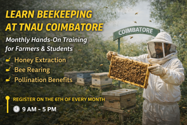 Learn beekeeping at TNAU Coimbatore with hands-on honey extraction and bee rearing training