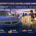 SBI Property Fair Car Mela 2026 Coimbatore showcasing latest model cars and property expo at CODISSIA Hall B