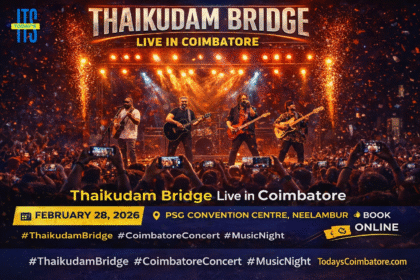 Thaikudam Bridge Live in Coimbatore 2026 performing at PSG Convention Centre Neelambur