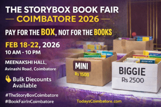 The StoryBox Book Fair Coimbatore 2026 Mini and Biggie box offer at Meenakshi Hall Avinashi Road
