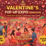 Valentine’s Pop-Up Expo Coimbatore by Auraloka at Lakshmi Mills Urban Centre with shopping, food stalls, and family activities