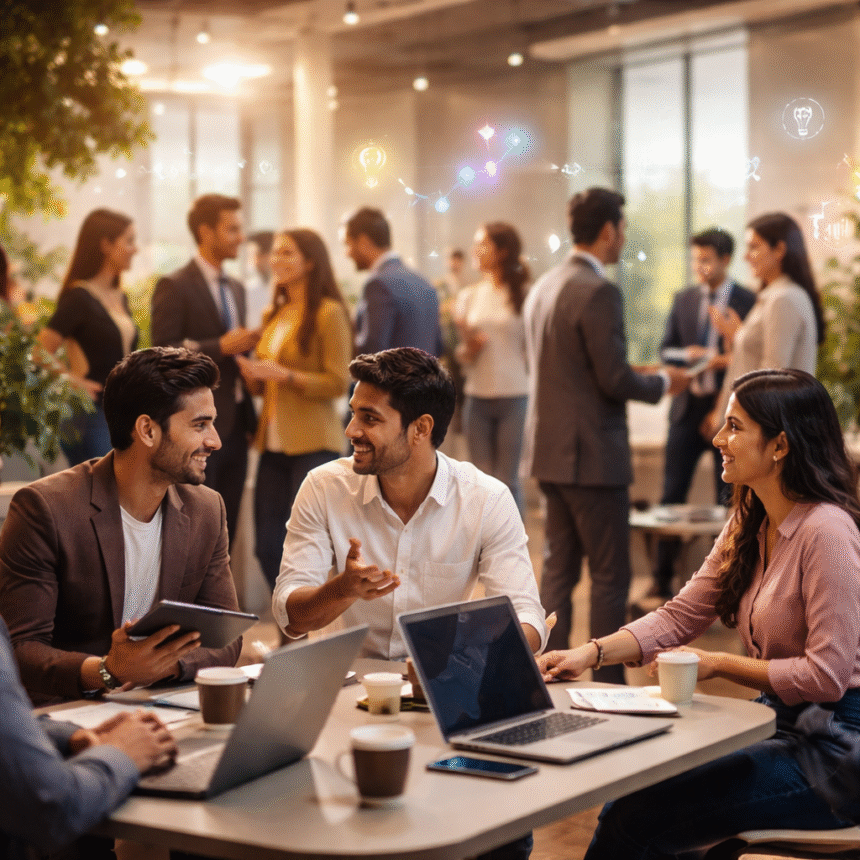 Entrepreneurs Meetup Coimbatore 2026 event with founders networking and discussing business ideas