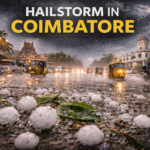 Hailstorm in Coimbatore with ice pellets during unexpected summer rain