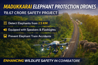 High-Tech Drones to Protect Elephants in Madukkarai detecting elephant movement near railway tracks in Coimbatore forest
