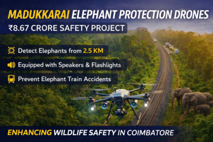 High-Tech Drones to Protect Elephants in Madukkarai detecting elephant movement near railway tracks in Coimbatore forest