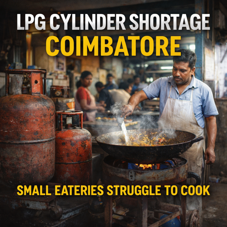 LPG Cylinder Shortage Coimbatore affecting small eateries and street food vendors struggling to cook food