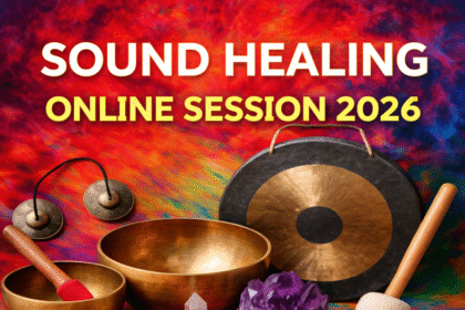 Sound Healing Online Session 2026 showing singing bowls and instruments used for meditation and relaxation