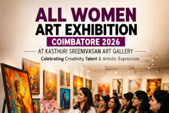 All Women Art Exhibition Coimbatore 2026 showcasing paintings and artworks by women artists at Kasthuri Sreenivasan Art Gallery
