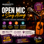 Anjaraipetti Open Mic Sing Along Coimbatore 2026 live music performance and talent showcase event