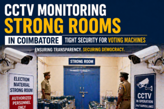 cctv monitoring strong rooms coimbatore voting machines election security