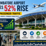 Passengers at Coimbatore International Airport during rising domestic and international air travel demand in 2026
