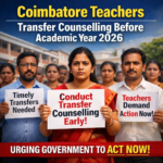 Coimbatore teachers requesting transfer counselling before academic year 2026 Tamil Nadu