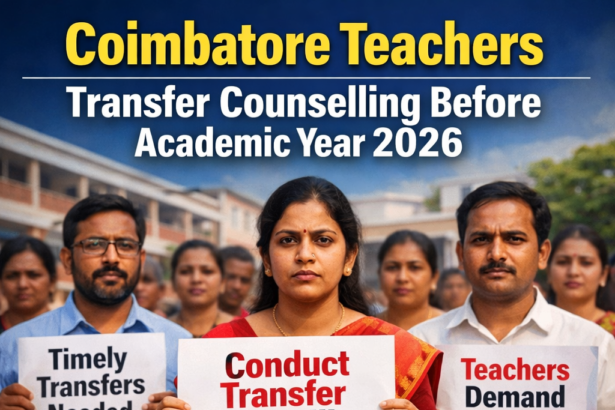 Coimbatore teachers requesting transfer counselling before academic year 2026 Tamil Nadu