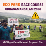 Eco Park Race Course Udhagamandalam 2026 protest and environmental concerns regarding proposed park development in Ooty