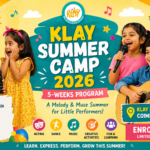 Children participating in KLAY Summer Camp 2026 Coimbatore creative learning and performance activities at RS Purama